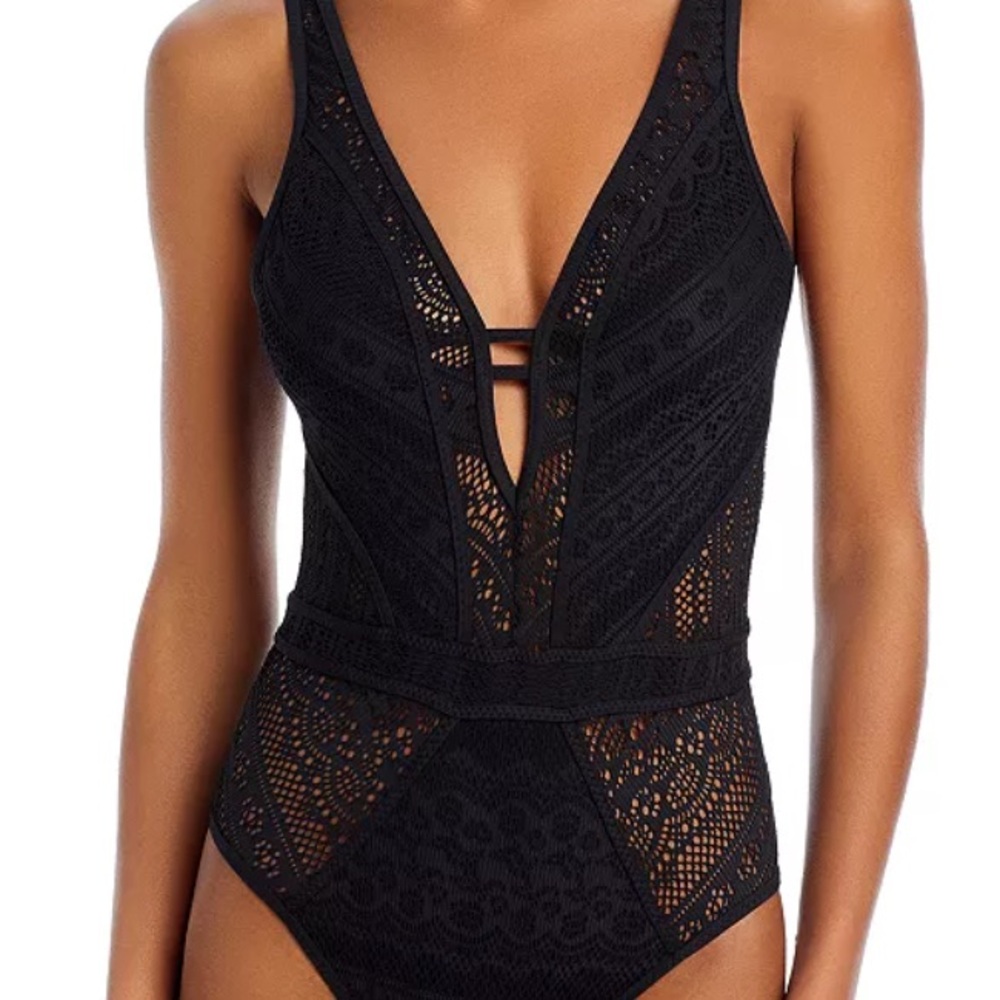BECCA Black Lace One Piece Swimsuit